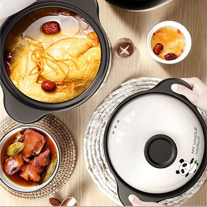 attractive panda soup pot cooker with white lid multi     cooker heat resistant non stick ceramic soup pot produces no impurities and is suitable for       and slow cookers details 4