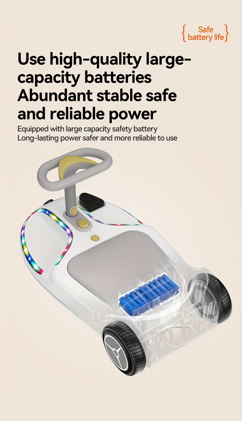 24V 2A High-Speed Motor with 180W Power, 8 Mph Speed with Sturdy 6.5 Inch Road Tires, Charge Time Of 1-2 Hours, Ideal for Children Up to 132.28LB.