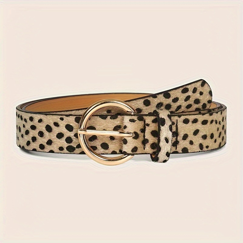 

Plus Size Chic Leopard Print Thin Belt For Women - Vintage & With Golden- Round , Ideal For Dresses & Jeans - Fits 35" To 42" Waists, Xl & 2xl Sizes , Plus Size Belt