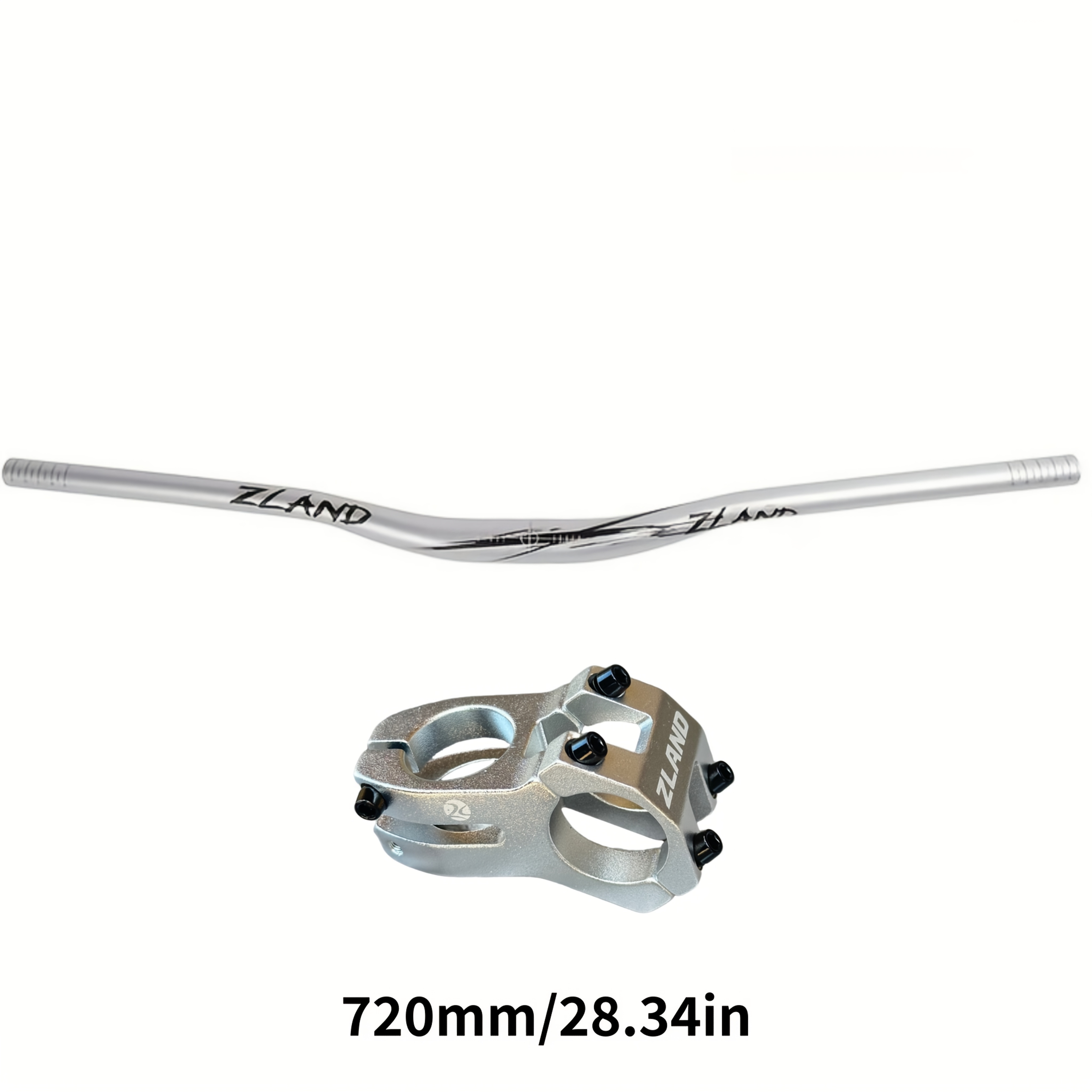TEMU Fietsstuur en stuurverlengstuk set, 25mm stuurverlenging voor mountainbikes, 720mm/780mm, downhill en off-road fietsstuur, ergonomisch ontwerp,