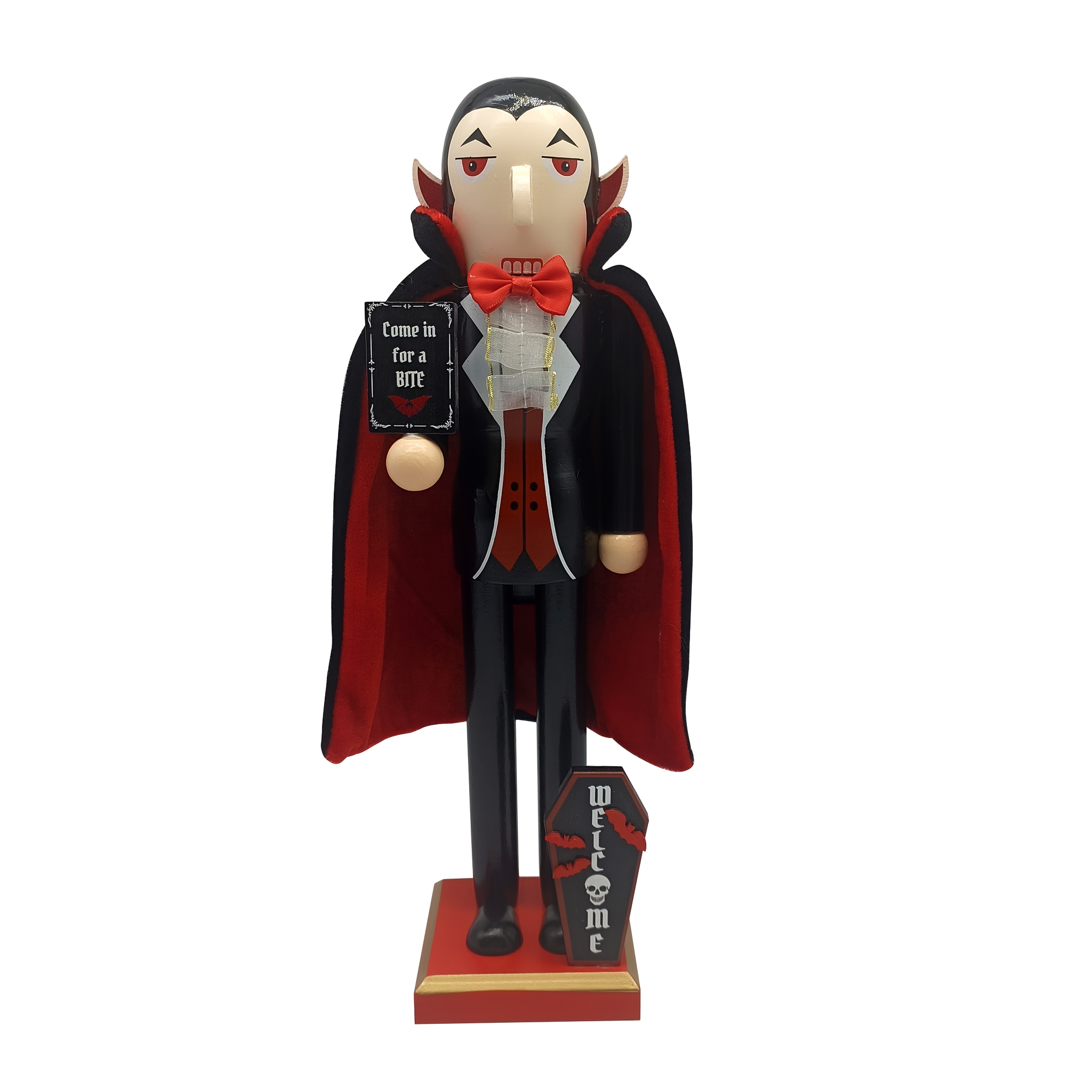 New Wooden Halloween Vampire Nutcracker Bat Pumpkin Ornament Sculpture Puppet Holiday Gift Decor Suitable For Indoor Outdoor Parties Gatherings Fireplace Collection, Christmas