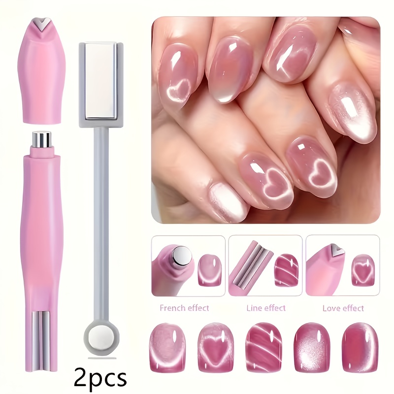 Image of Nail Art Tool Set Cat Eye Multi-functional Nail Design Tool, Heart-shaped Lines, Nail Art Shaping Tool Perfect For Christmas, Halloween, And Valentine's Day Gifts