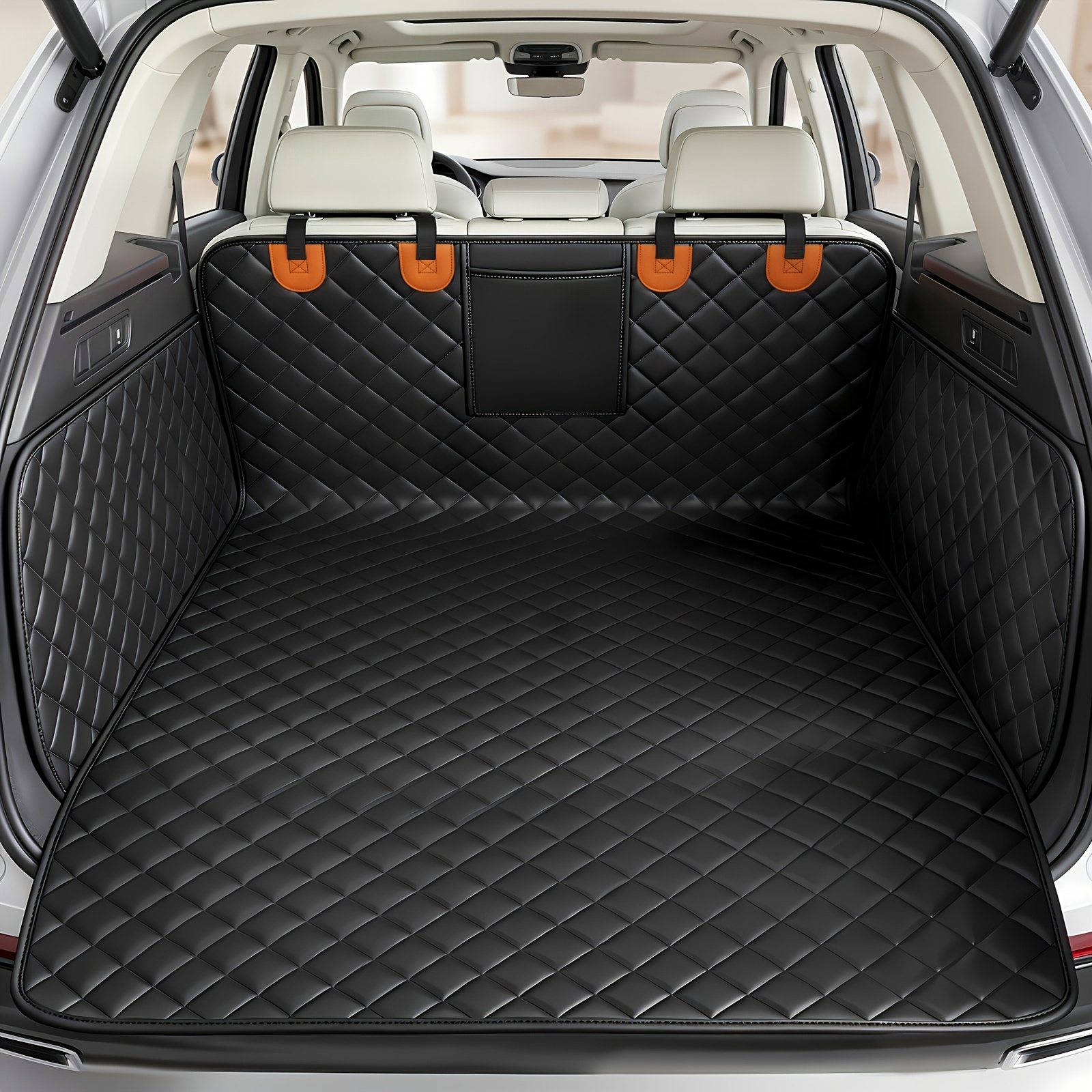 TEMU Trunk Pet Mat, New Car Pet Bed Diamond Quilting Wear-resistant Anti-scratch Pet Mat, Luxurious Foldable Dog Seat Cover, Rear Seat Anti-slip Car
