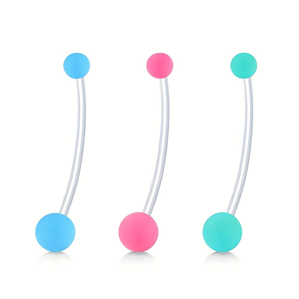 Schwangerschaft Bauchnabelpiercing 6 Stück - 12G Acryl Flexibel - Für Schwangere & Sport