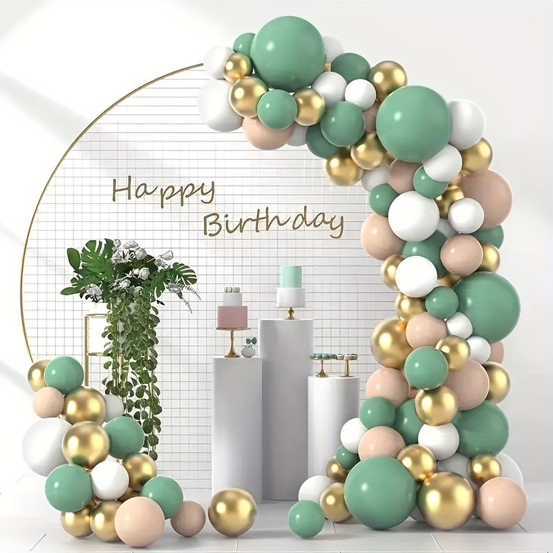 Set, globo de cumpleaños de boda, decoración de fiesta de cumpleaños de 1er  año, fiesta de ducha, Kit de arco de guirnalda de globos de látex * par