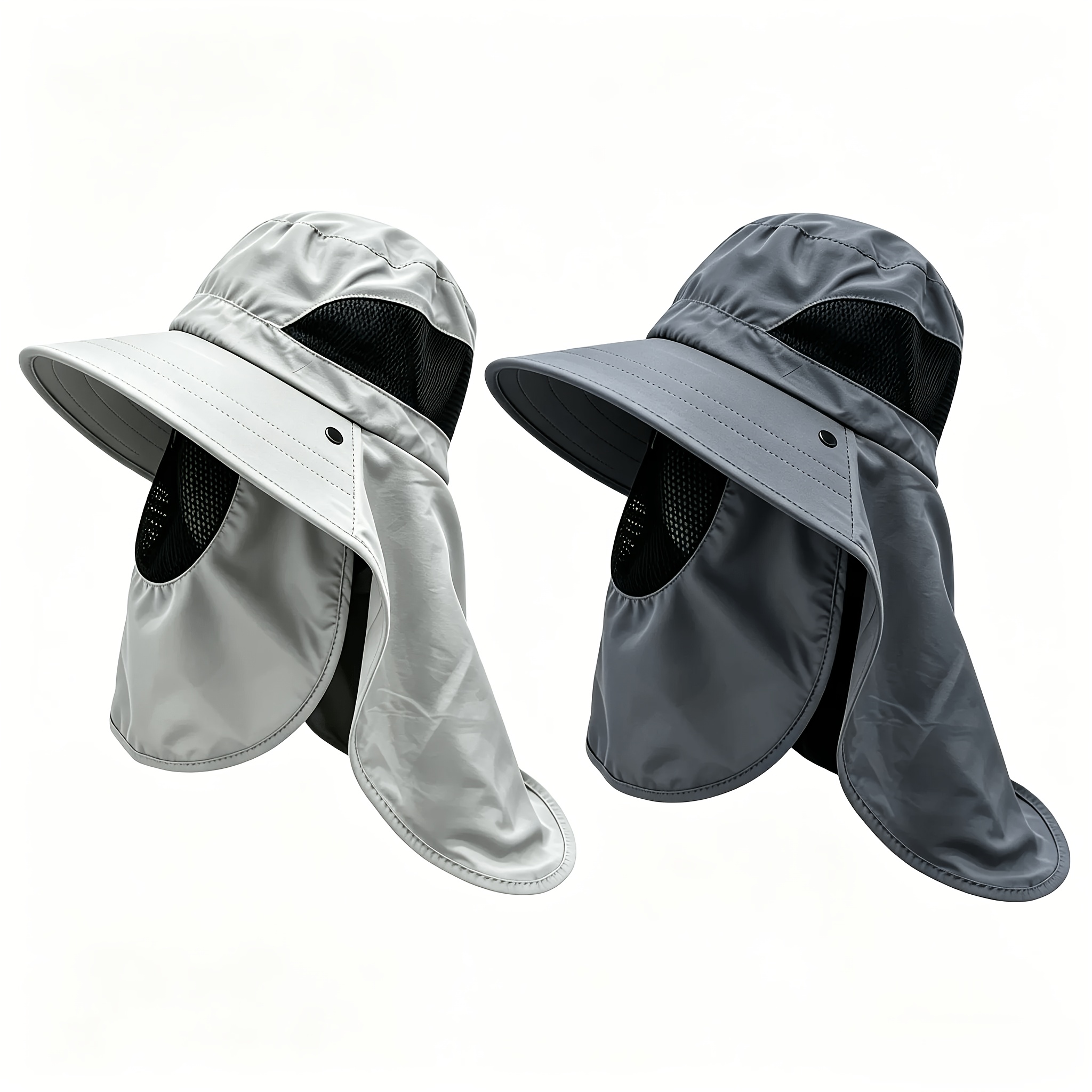 TEMU 2pcs Wide Brim Fisherman Hats, Hiking Fishing Sun Hats, Unisex Quick-dry Hats With Breathable Mesh, Suitable For: Hiking, Camping, Riding,