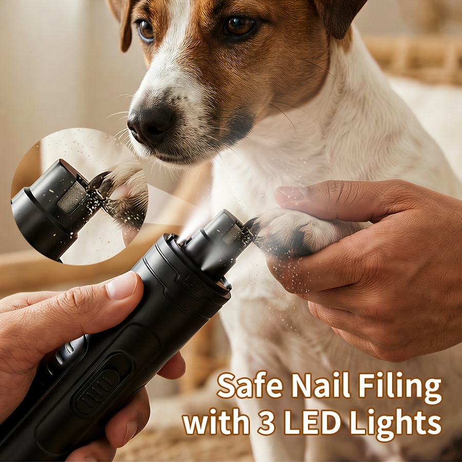 Dog Nail Grinder with 3 LED Lights and USB Rechargeable