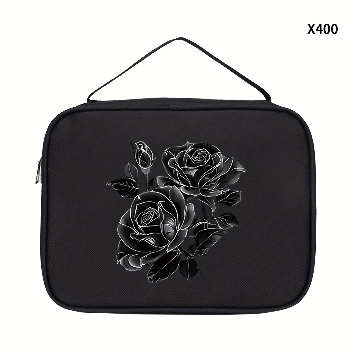 TEMU Un elegante y minimalista bolso tote negro con estampado negra, para el uso diario con su diseño multifuncional y espacioso.