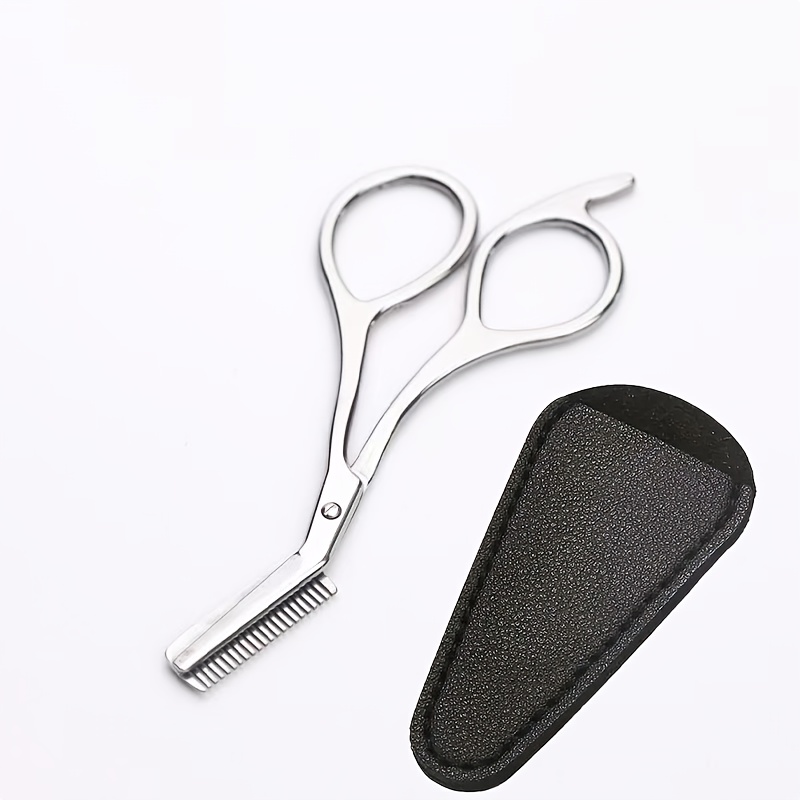 TEMU This Professional Stainless Steel Eyebrow Trimming Scissors Set Includes 2 Pieces (scissors   Safety Case) And With A Fine Comb To Create
