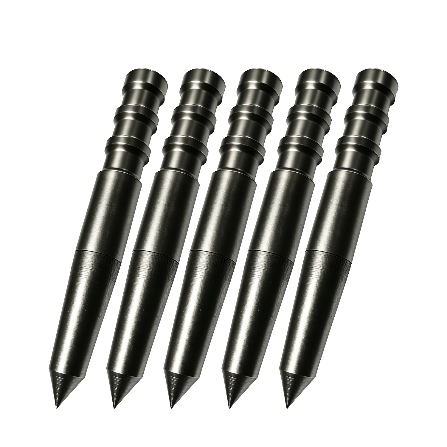 TEMU 5pcs High Hardness Metal Center Punch, Adjustable Tension Knurled Handle Center Punching Tool, Anti-slip Drilling Locator For Wood And Glass,