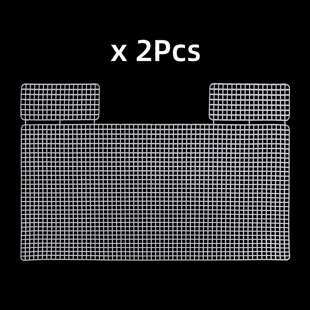 TEMU 2pcs Plastic Mesh Sheet Handmade Crochet Grid Canvas Shapes Quilting Sheets Crafting Sewing Needle Diy Craft Bag Weaving Accessories