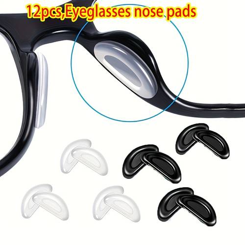 12 soft nose pads anti slip frame with reinforced eye protection accessories replacement anti slip high air cushion nose pads for eyeglasses and fashion glasses