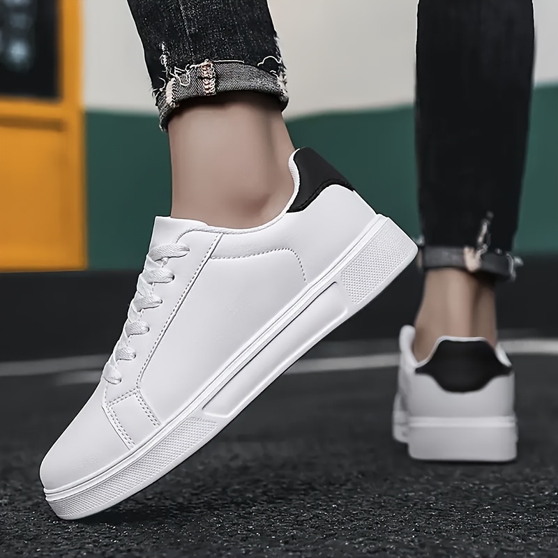 

Men's Casual Skateboard Sneakers, Comfortable Low-top Lace-up Shoes With Round Toe, Fashion Footwear For Outdoor Walking, Walking | Stylish Laceups | Fabric Lined Interior, Skate Shoes