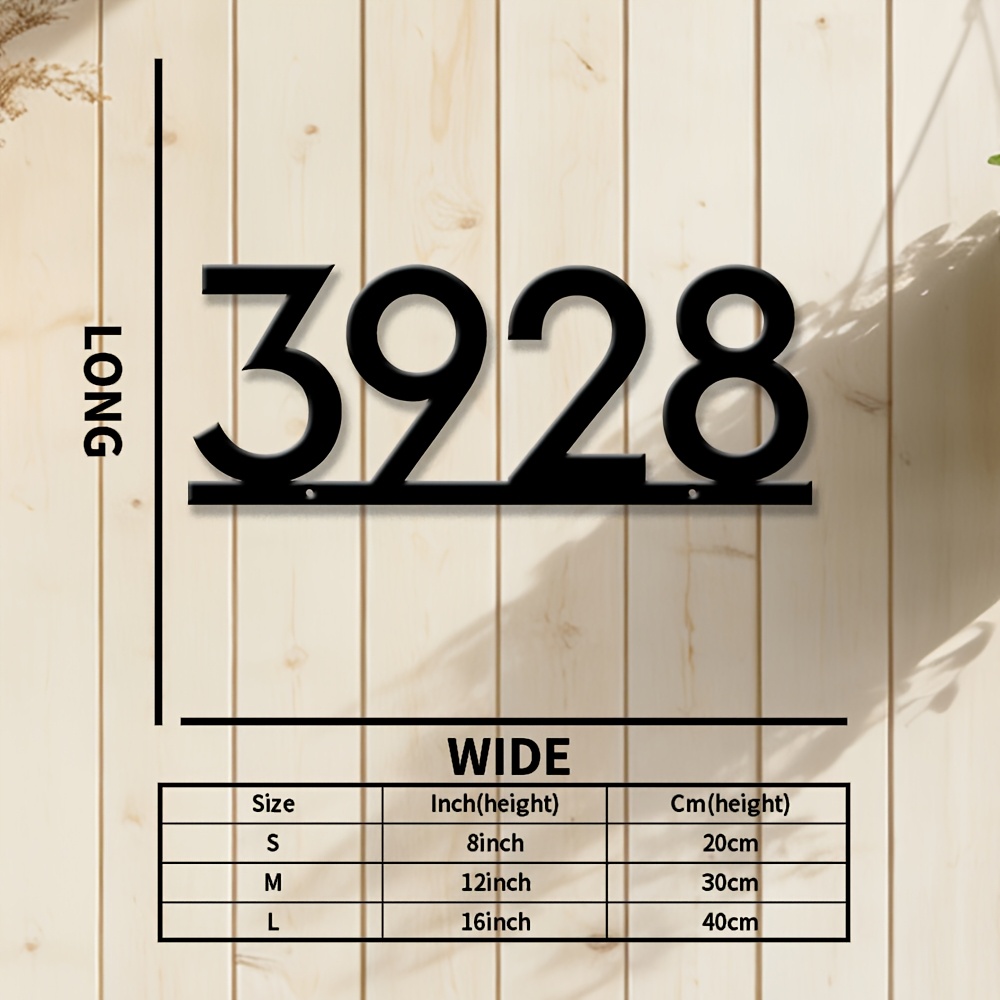 TEMU 1 Customized House Number Plate Modern Black Wall Art Decoration, Suitable For Home Office Front Door Indoor And Outdoor, Housewarming Gift