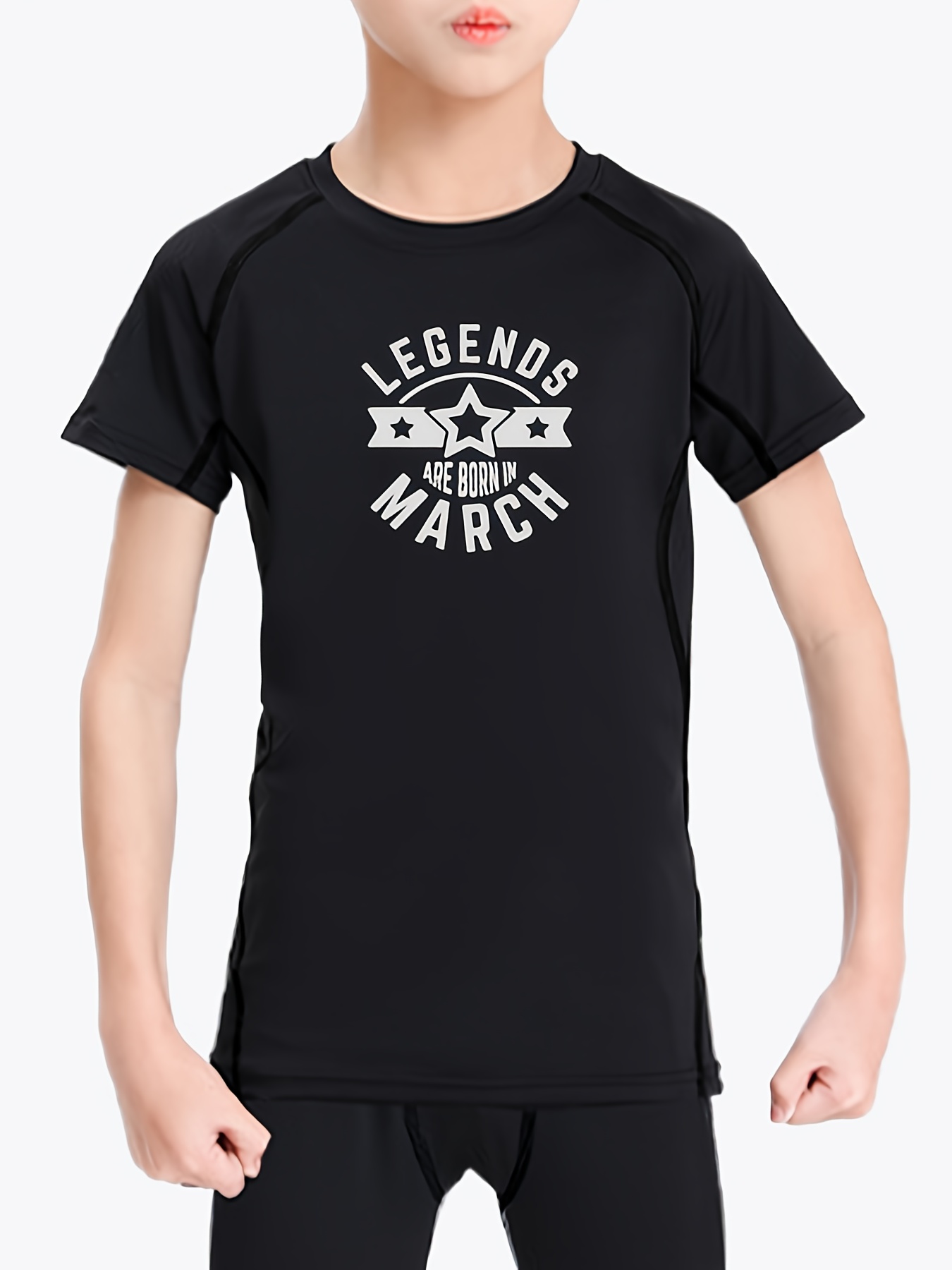 Legends Born In March Print Boys Sports T shirt Quick drying - Temu