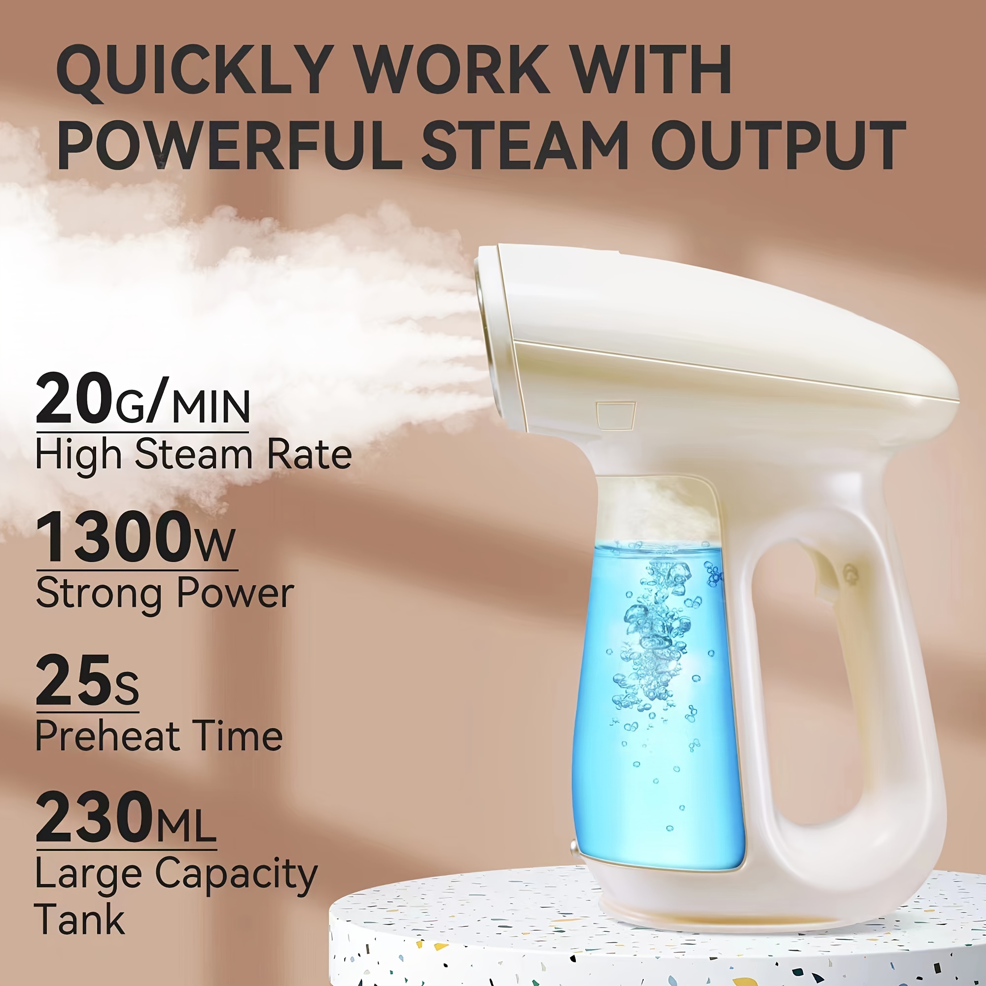 

Bear Steamer For Clothes, Handheld Clothes Steamer, 1300w Strong Power Garment Steamer With 230ml Tank, Fast Heat-up, Auto-off, Steam Iron Fabric Wrinkle Remover With Brush For Home And Travel