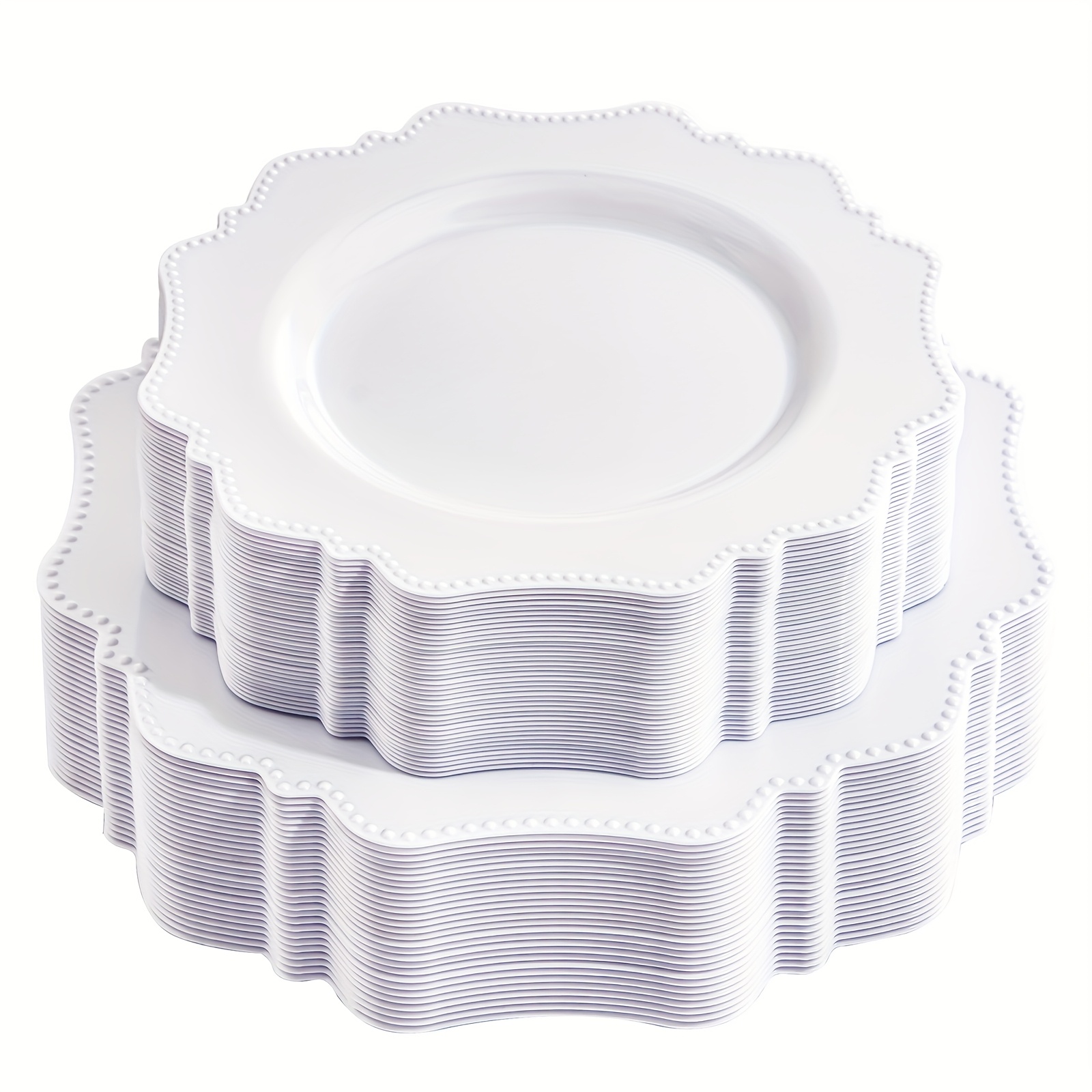 TEMU 60-pack Special Disposable Plastic Plates - For Party Plates Serve For 30 Guests :30 Elegant Plates & 30 Dessert Plates, Plastic Disposable