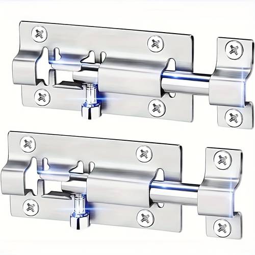 1 2 4pcs 4inch heavy duty stainless steel door locks thickened security pin for wood doors windows ensures privacy safety thickened stainless steel door slide lock
