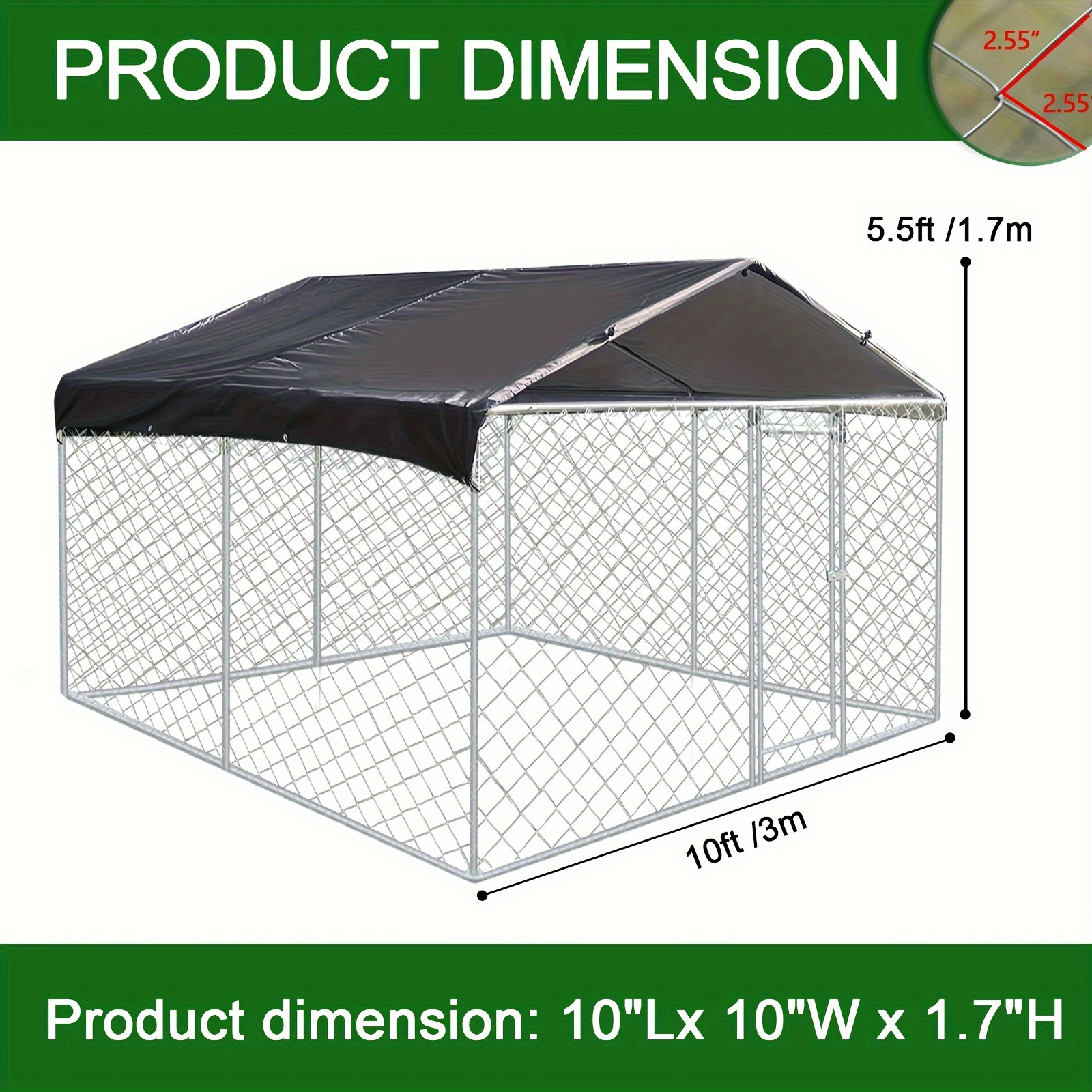 Kennel Shade 10x10 Kennel Top 10ft 10ft Pet House Outdoor Kennel
