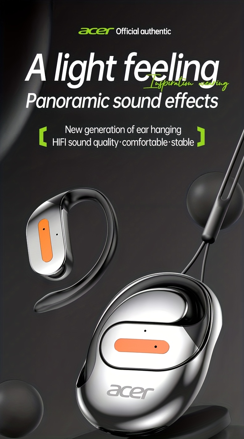 Exclusive Acer True Wireless Earphones with Microphone, TWS Headphones, Touch Volume, Wireless Sports Earhooks, LED Display Charging Case, Half Open Back, HD Talk, Compatible with Mobile Phones, Rechargeable Battery, Type-C Charging, Suitable for Adults 10 Acer True Wireless Earphones with Microphone, TWS Headphones, Touch Volume, Wireless Sports Earhooks, LED Display Charging Case, Half Open Back, HD Talk, Compatible with Mobile Phones, Rechargeable Battery, Type-C Charging, Suitable for Adults