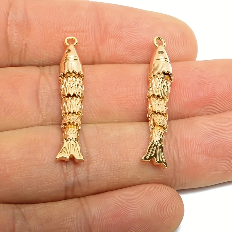 3D Articulated Fish Charms with Copper and Zirconia
