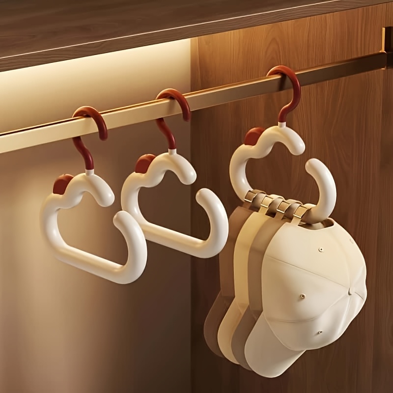 TEMU 3pcs Large Multifunctional 360-degree Rotatable Hooks, Suitable For Wardrobe Hangers, Arch Storage, Organizing Backpacks, Hats, Scarves, And