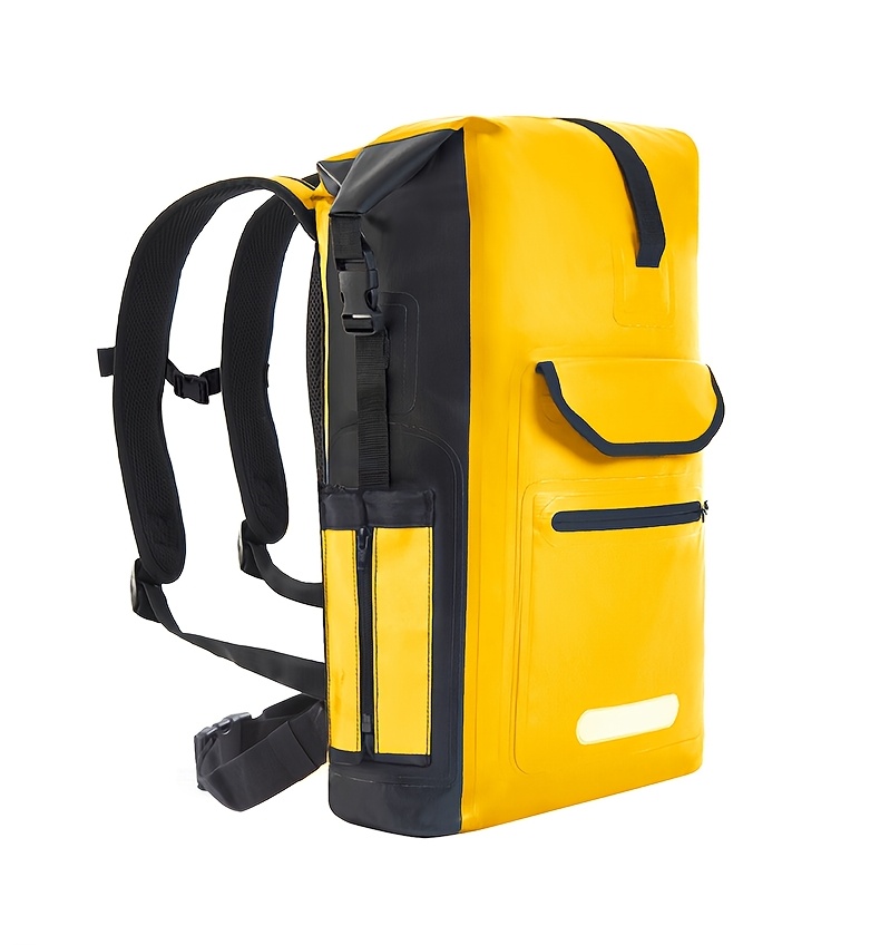 25L Tarpaulin Backpack with Reflective Strips, Convenient to Use, Front Zipper Pocket Backpack, Suitable for Hiking
