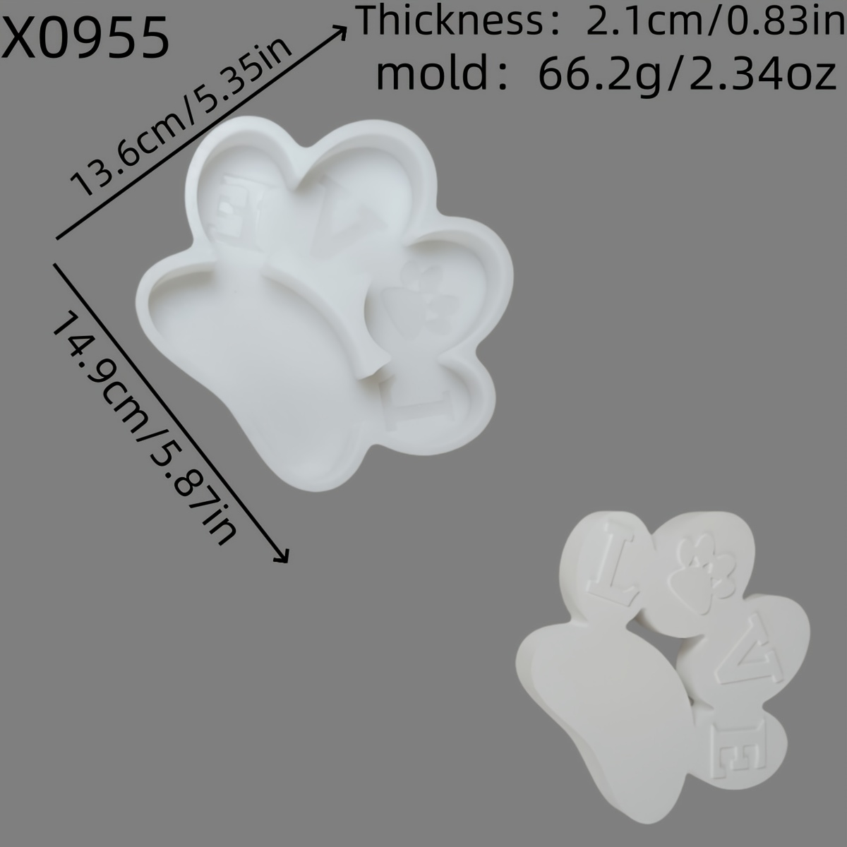 Silicone Molds For Resin Casting, Featuring A 3d Dog Paw Design, Suitable For Candle Making, Plaster Decorations, And Home Decor With Epoxy Resin. Size: 66.2 X 0.955