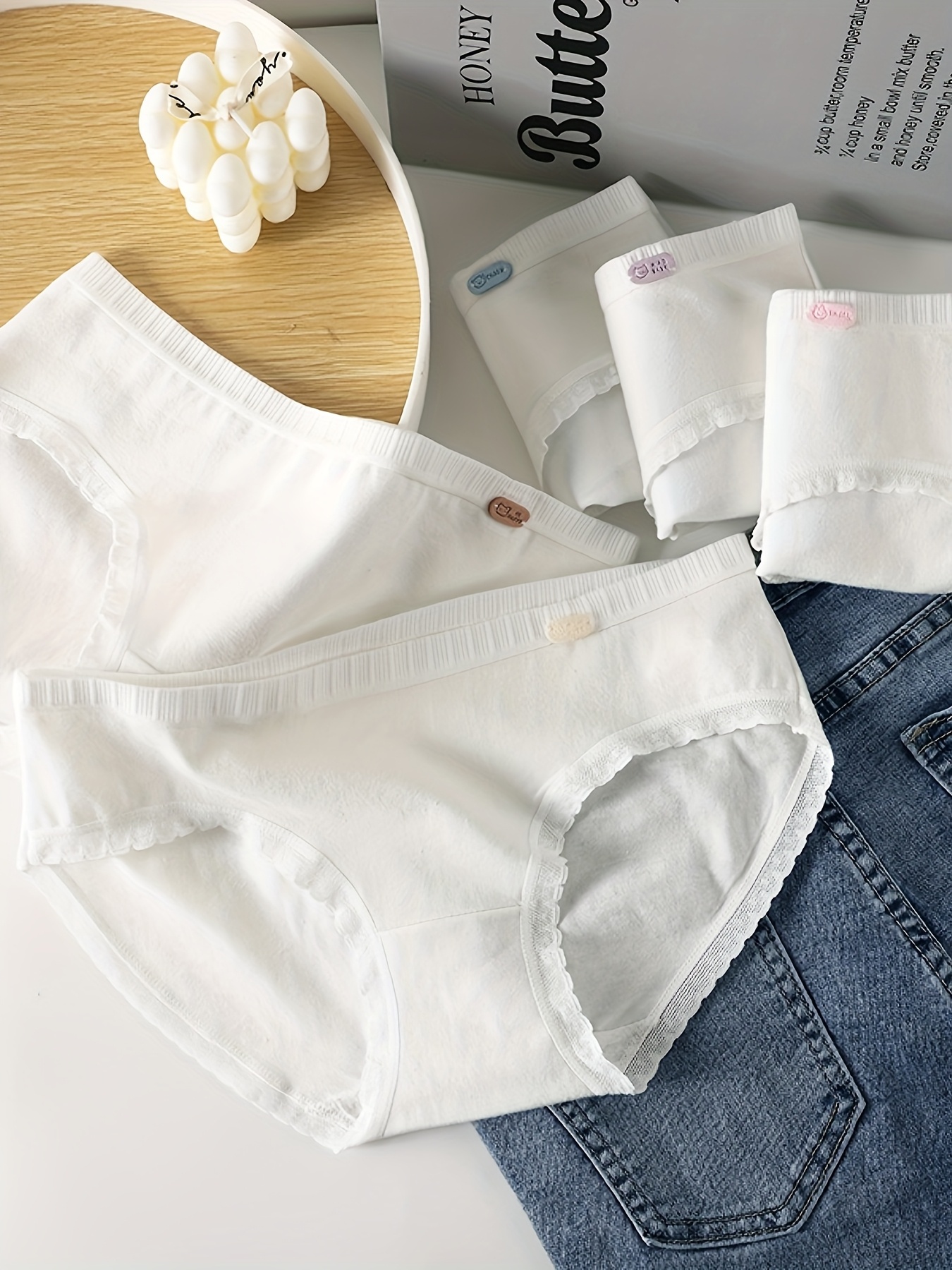 pack dames naadloze katoenen ondergoed minimalistische Temu