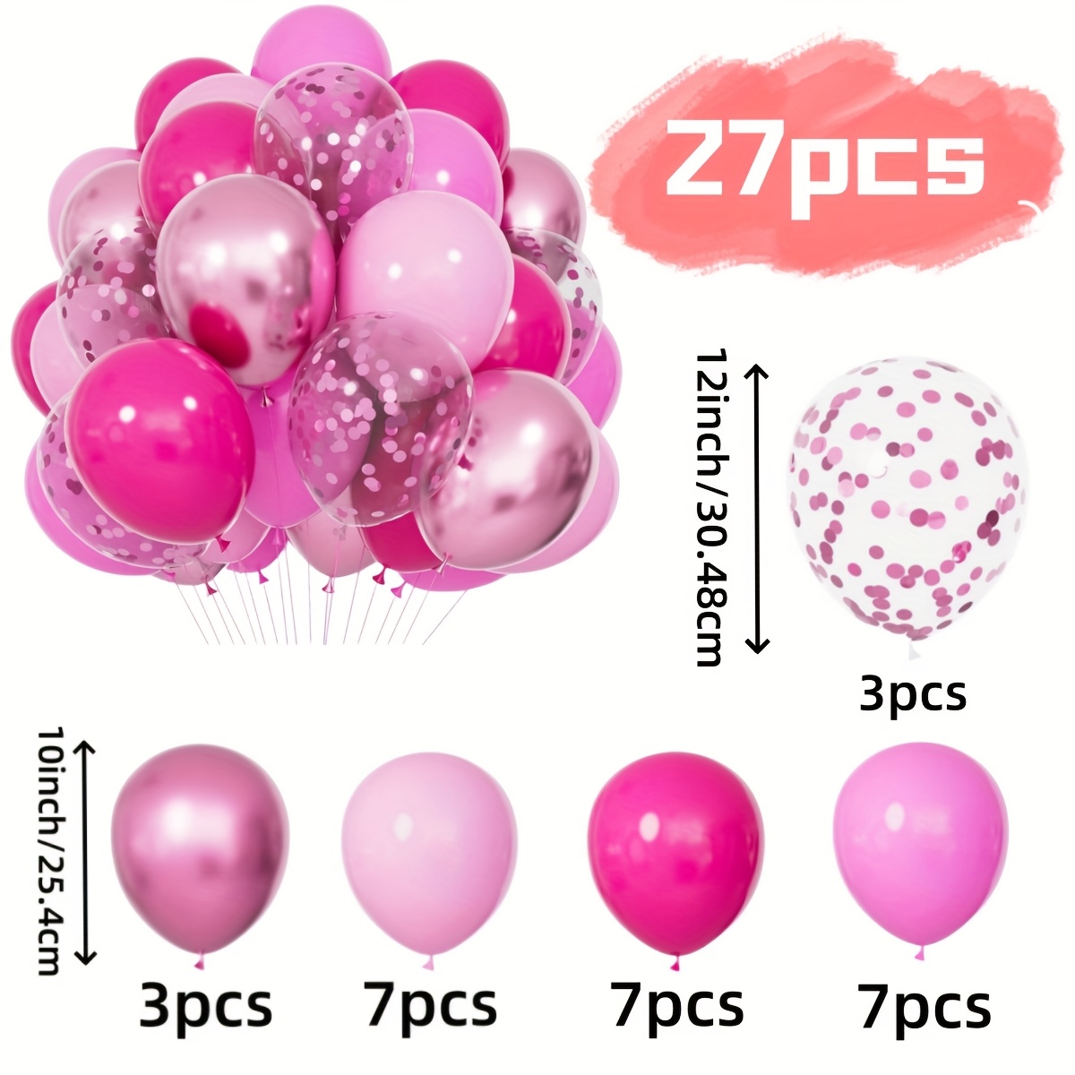 TEMU Accessoires de photographie 27pcs Kit de ballons roses, Accessoires de photographique, Accessoires de prise de vue pour fête d'anniversaire,