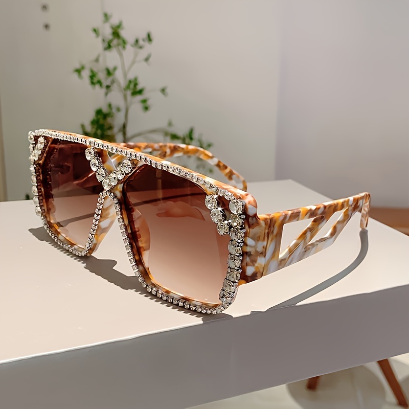 

Women Glasses Bling Rhinestone Double Design Fashion Glasses Suitable For Daily Versatile Travel Wear Decoration