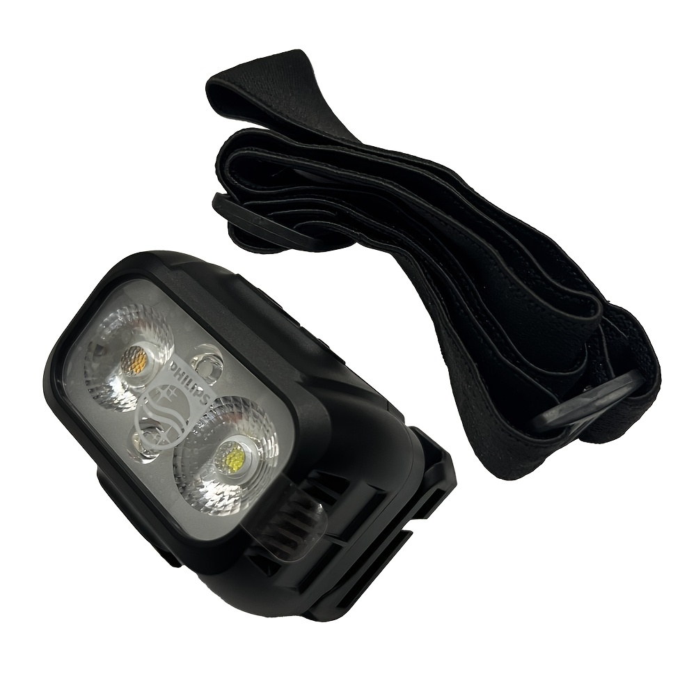 TEMU Lámpara frontal de carga Philips 1341 Bright, con potente lámpara frontal LED con sensor, cambio de color dual, batería de litio de 800 mAh,