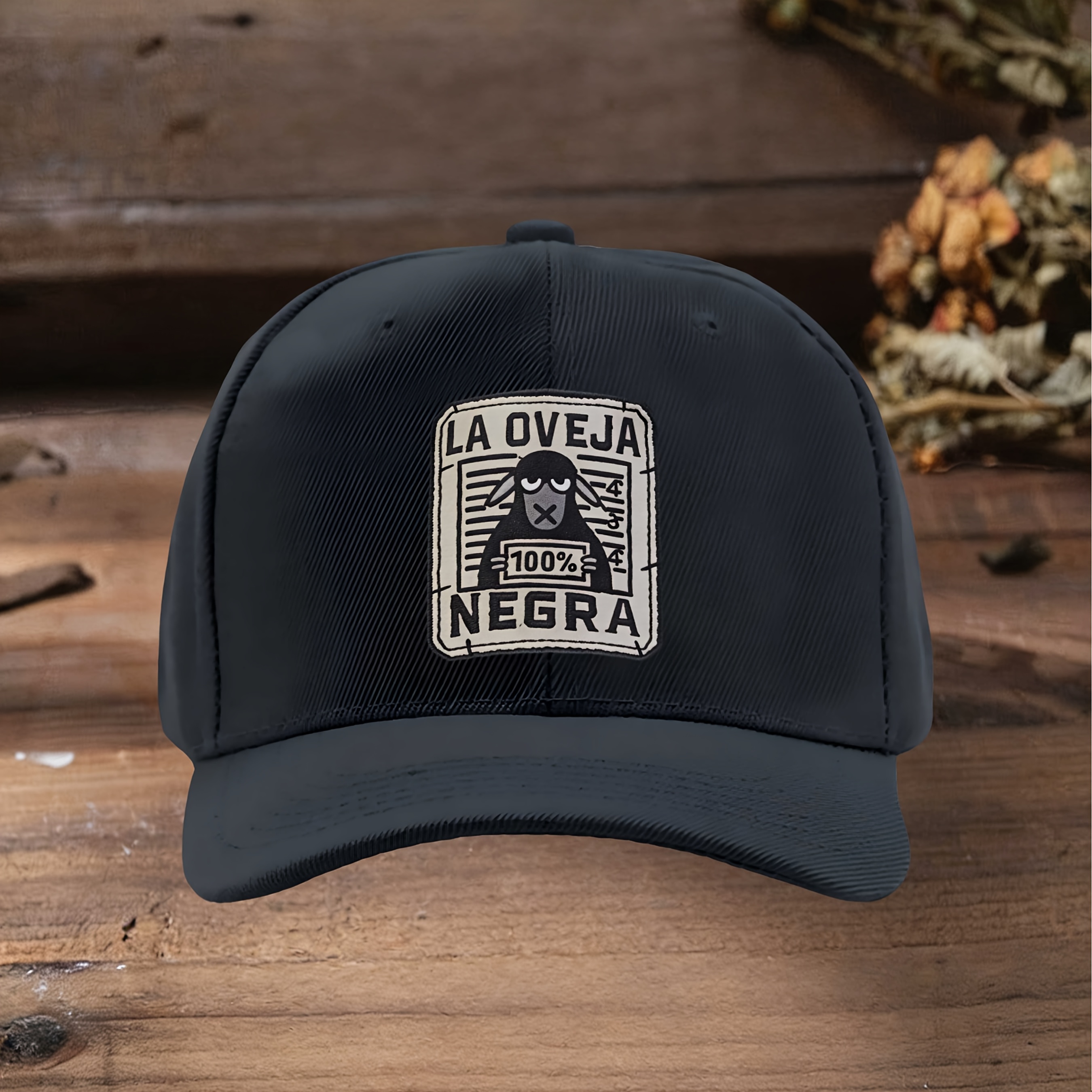 TEMU Adjustable Classic Baseball Cap, Versatile All- Trucker Hat With Fun Black Sheep Print, Trendy Hat For Men And Women, Casual Stylish Outdoor