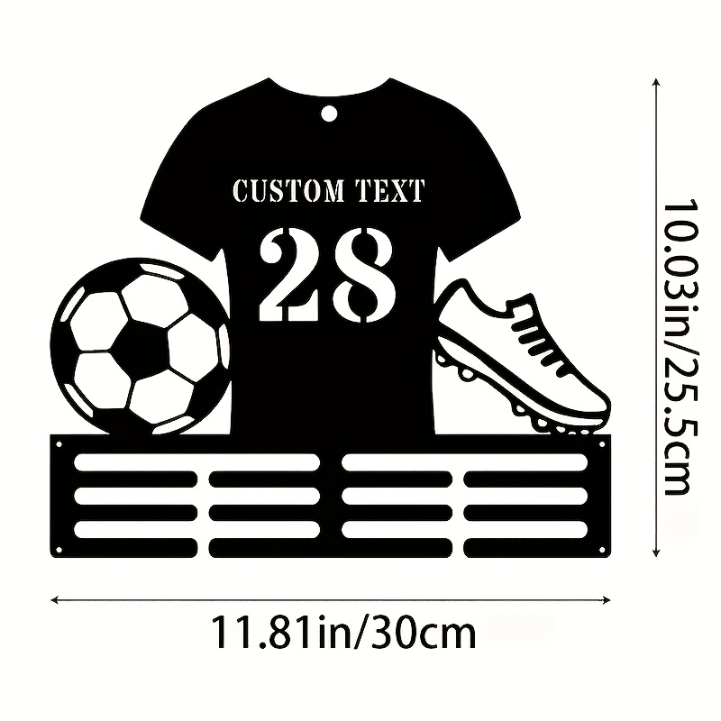 TEMU Un support de médaille de football en métal personnalisable, idéal pour les affichages muraux personnalisés d'enthusiastes du sport, de