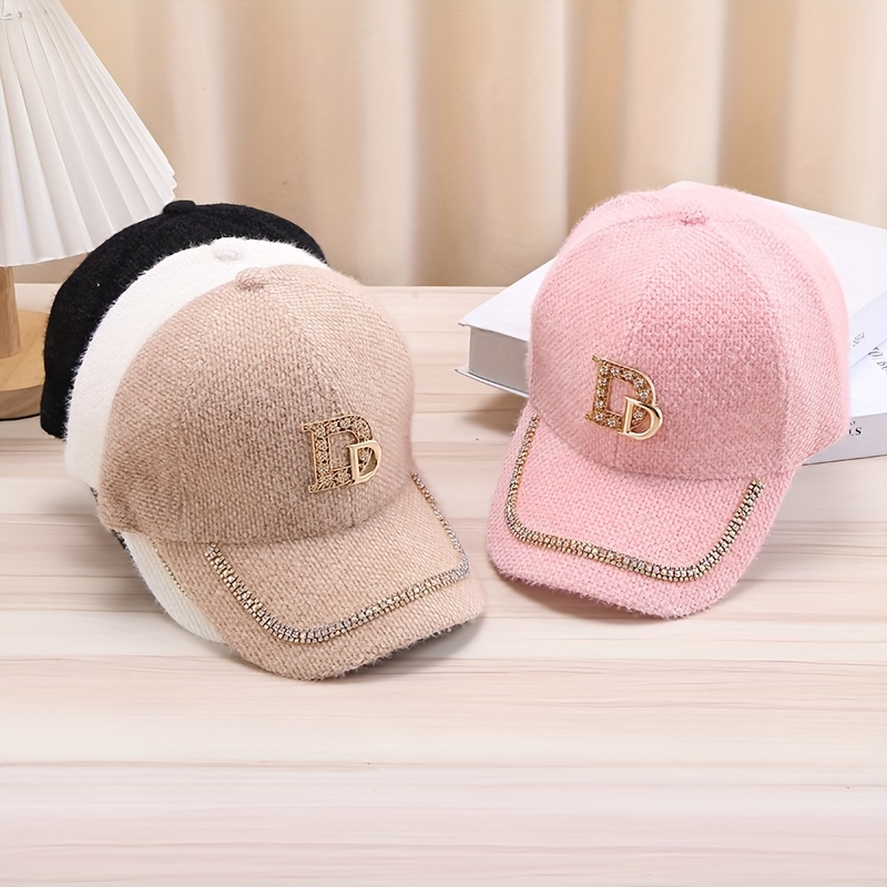 

1pc ' Knit Cap Letter D Embellishment, 100% , , Non-stretch, , Year-end Suitable, , Accessory, Drawstring - Thickened Lined