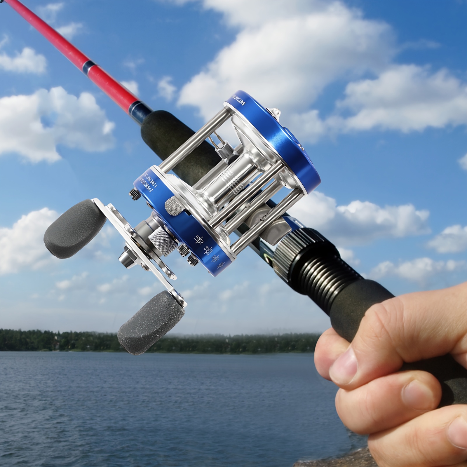 Fishing Reel Skipping Baitcaster 40# Spinning Reel Heavy Duty Saltwater Spinning  Reel For Bait Fishing Catfish,