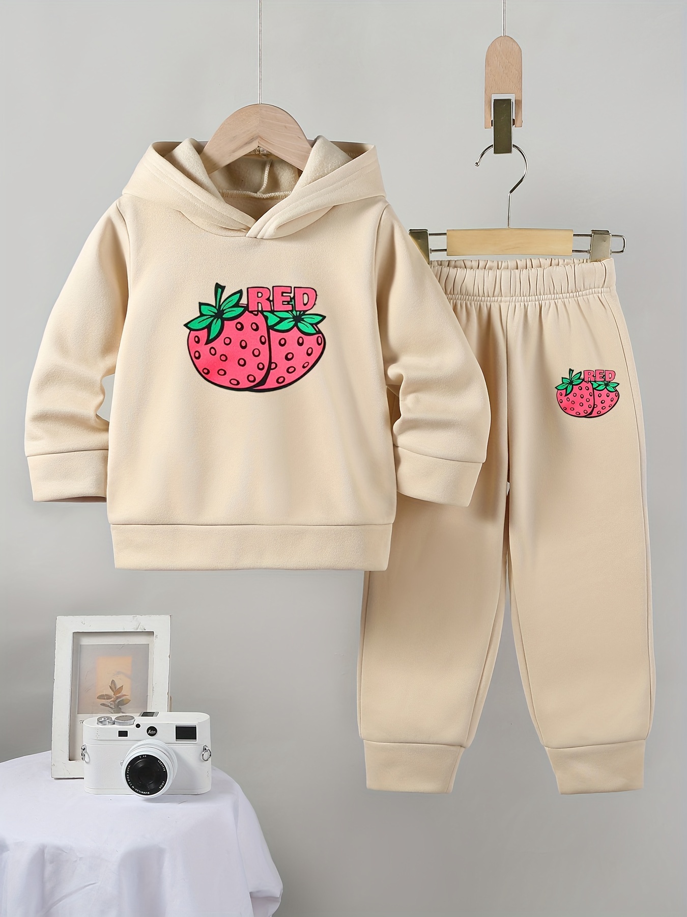 Mädchen Kapuzenpullover Mit Erdbeer Cartoon Druck Lässiges