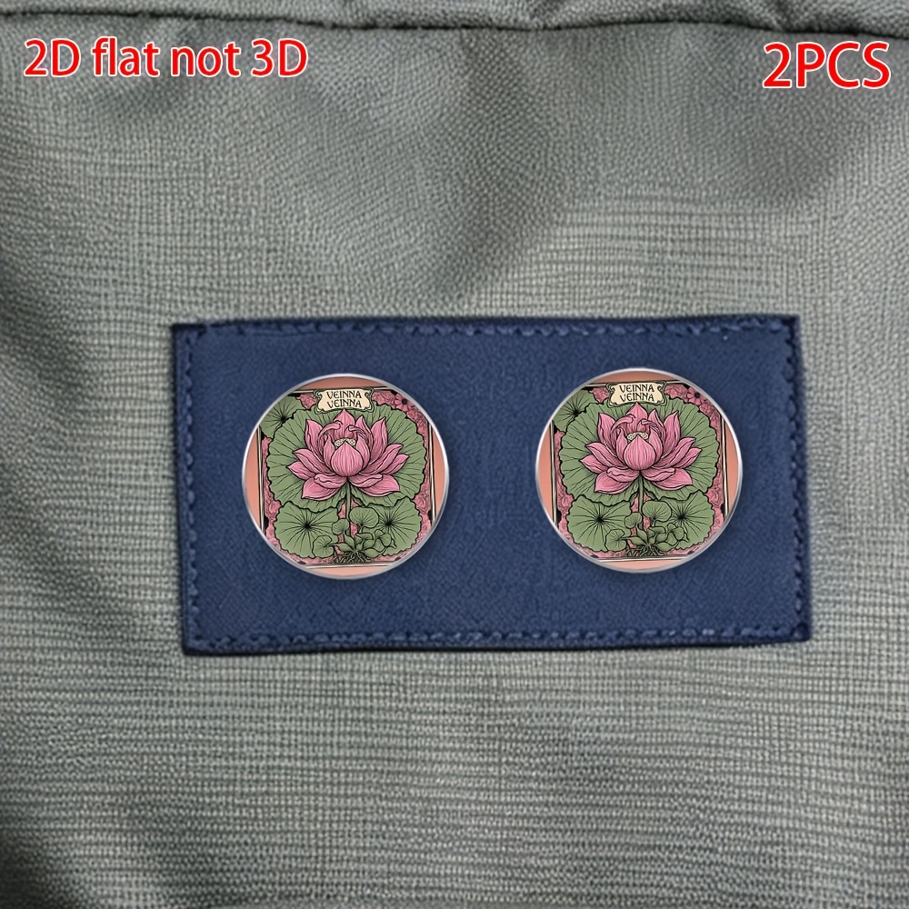 2pcs Artistic Lotus Patterned Brooch Set for Gifting