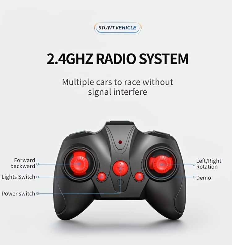 Remote Control Dinosaur Stunt Car, 2.4GHz Remote Control, 360° Flip Drift Monster Truck, All-terrain Four-wheel Drive, Rechargeable Battery, Cool LED Lights, Suitable For Children 6 Years And Above