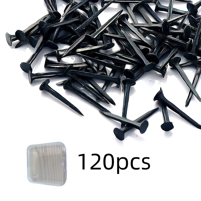 TEMU 120/240 Black Square Iron Nails | Durable Metal Fixing Nails | Triangular Tip Design | Suitable For Leather Shoes And Boots Repair, Woodworking,