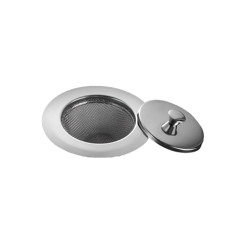 

Stainless Steel Kitchen Sink Strainer With Cover - Ideal For Vegetable Washing & Floor Drain Protection