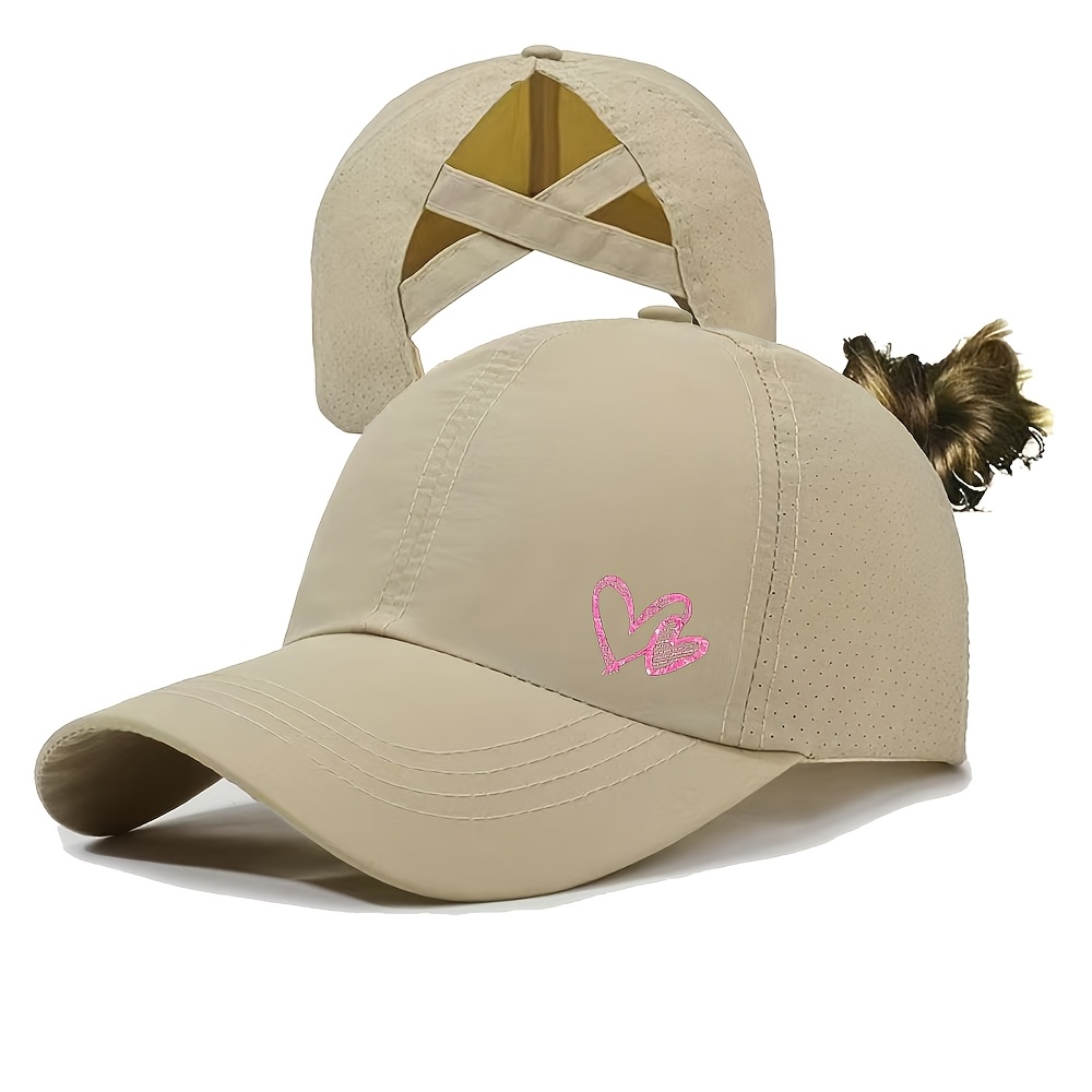 TEMU 1pc Gorra de béisbol unisex multiusos con corona y , agujero para coleta, gorra de malla transpirable para verano, gorra versátil para ocio al ,