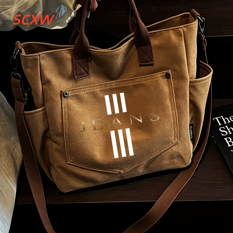 TEMU Bolso de de gran capacidad, lujoso bolso cruzado de mujer con estampado de doradas y cierre de cremallera, correa ajustable, multicolores