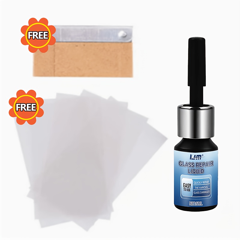 Special Repair Liquid For Car Glass - Durable Tool Set, Fast-drying , Windshield Crack Problems, Convenient Repair Method, Restores . Applicable To All Types Of Glass