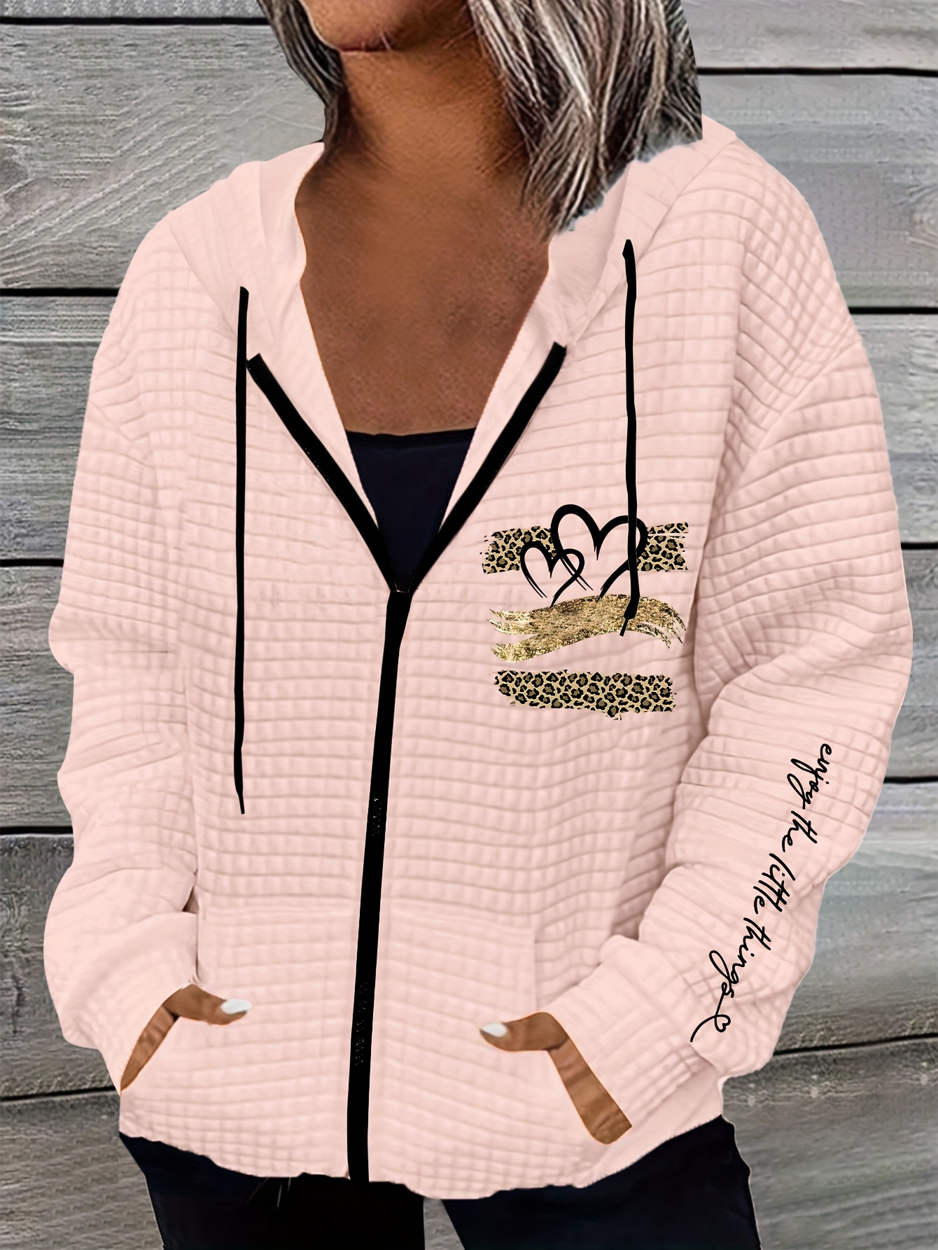 Damen Hoodie Mit Herz-Print - Lässiger Kapuzenpullover Für Herbst & Winter