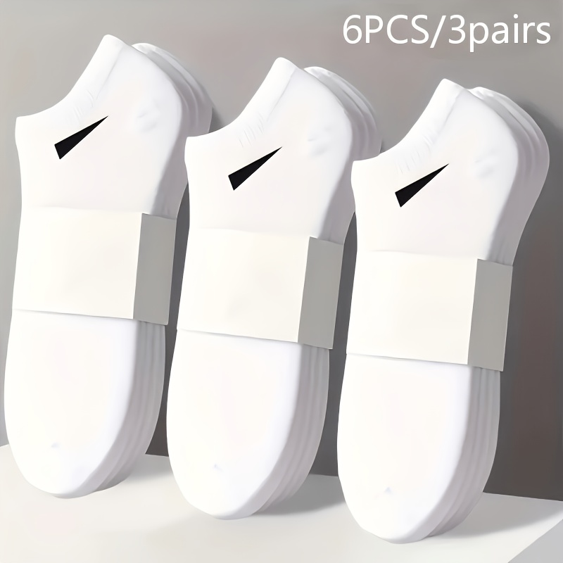 TEMU Set da 6 pezzi/3 di calzini da barca in fibra di poliestere per per uso - Supporto per ispessito, design sportivo minimalista, //grigio - per