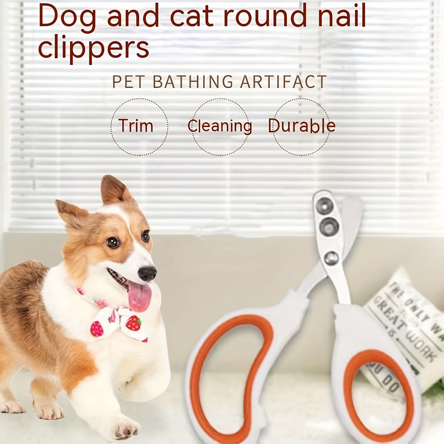 Custom Newly Upgraded Design Cat&Dog Nail Clipper Personalized Two Circular Cutting Holes of Different Size(2mm&4mm)-Avoid Over Cutting Pet Nail Clippers -Professional Paw Trimmer Set for Pet