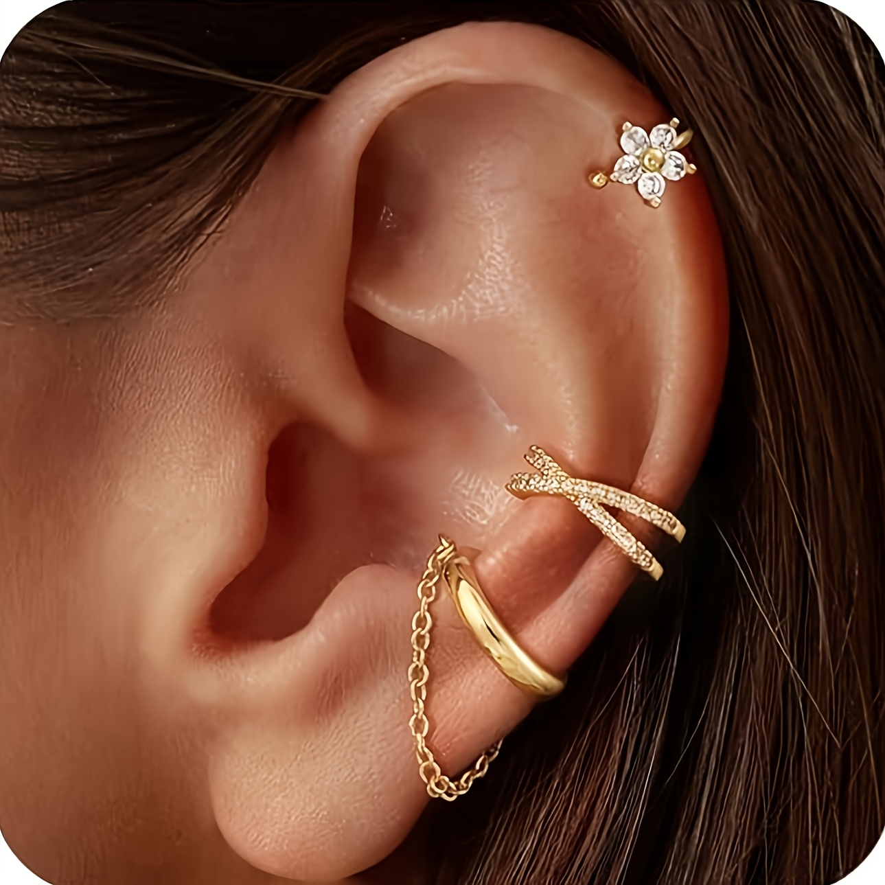 Women's Dainty Ear Cuffs Clip-On Earrings, Trendy Design