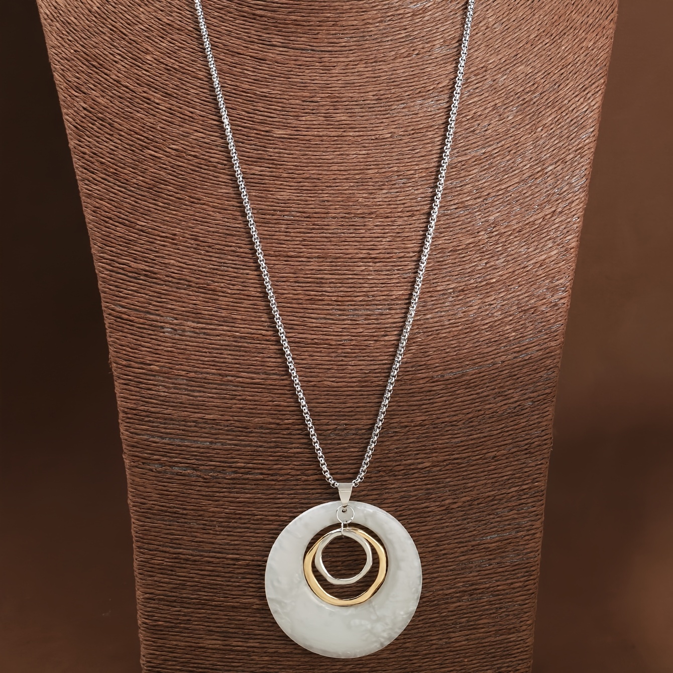 1 Fashionable, High-end Niche, Geometric Women' Drop Pendant, Retro Easy Long Necklace
