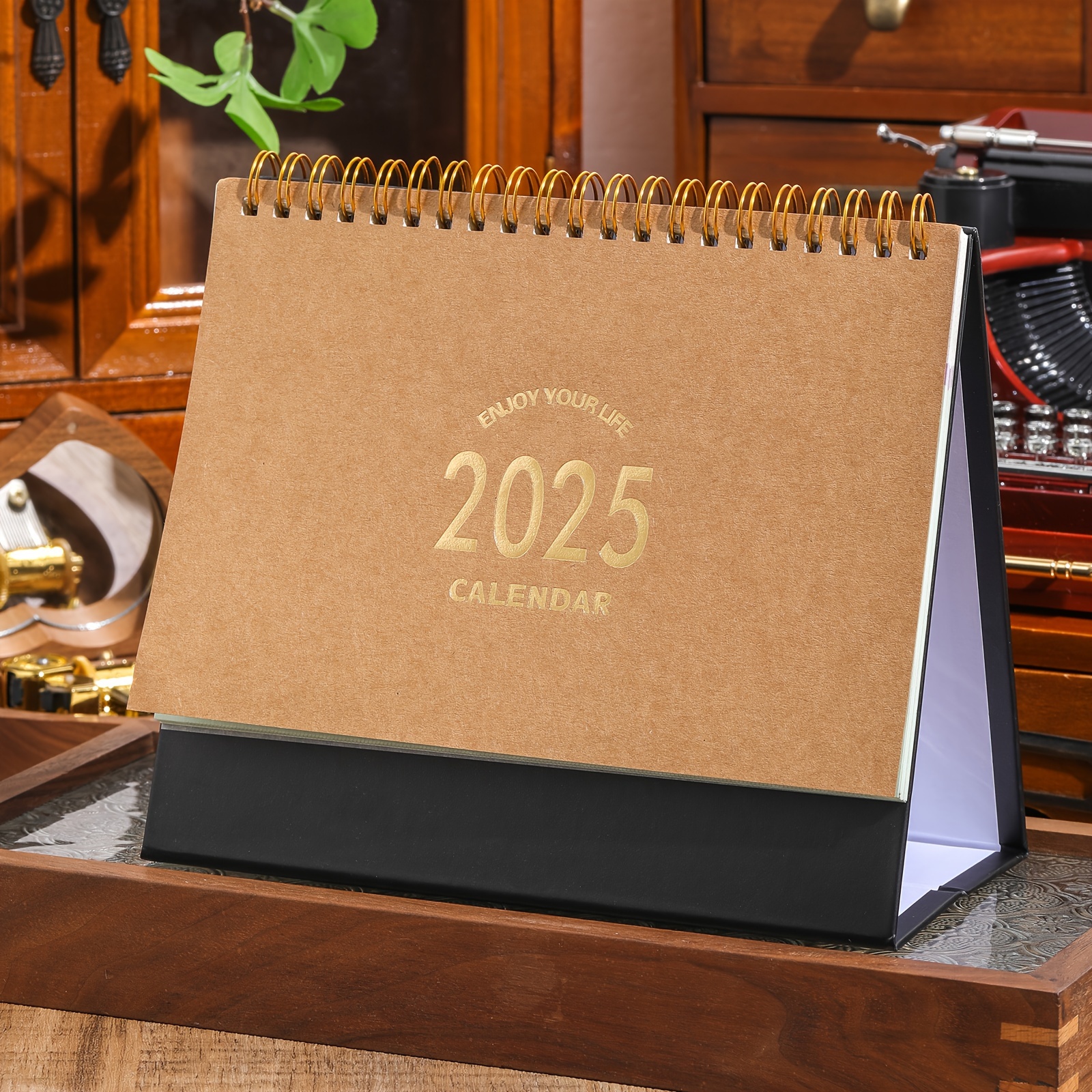 

2025 Desk Calendar, Flip Calendar For Desktop Use - Monthly Calendar With Twin-wire Binding And Stickers, Ideal For Home, Office, And School